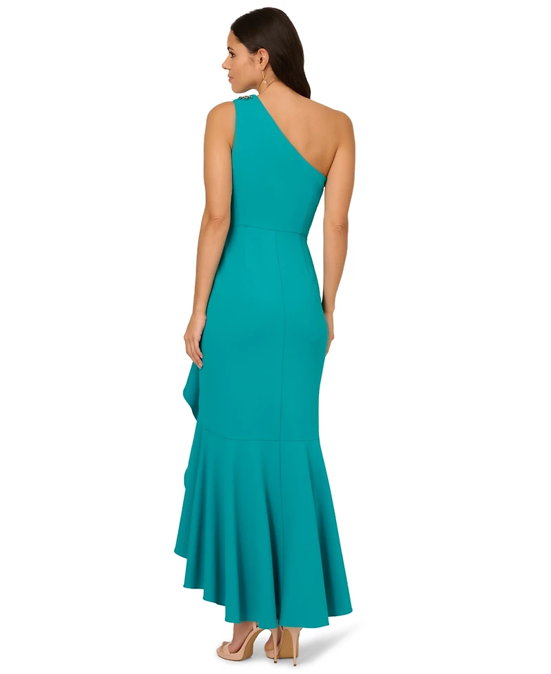 Adrianna Papell Women's Beaded One-Shoulder Gown