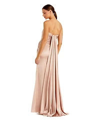 Mac Duggal Women's Strapless Charmeuse Wrap Gown With Cutout Detail