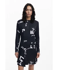 Desigual Women's Short newspaper dress