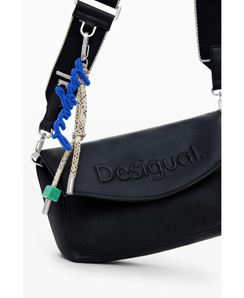 Desigual Women's Medium 3D logo flap bag