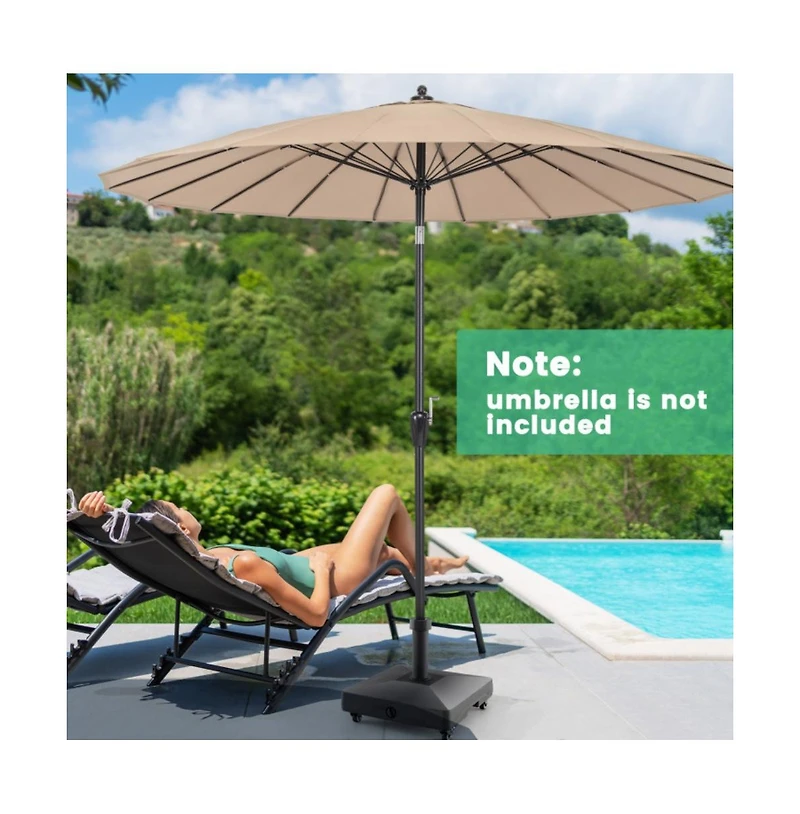 Fillable Umbrella Base Stand with Lockable Universal Wheels