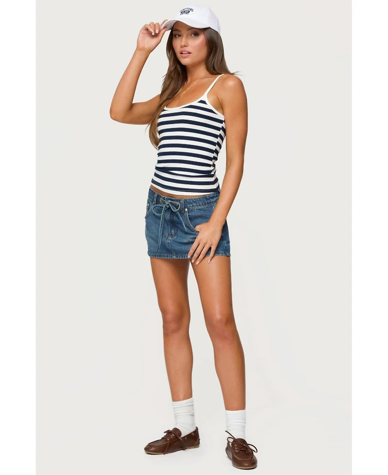 Edikted Women's Bailee Striped Ribbed Tank Top