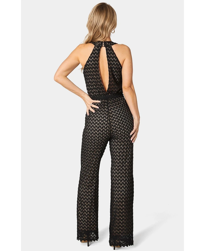 Bebe Women's Lace V-Neck Jumpsuit