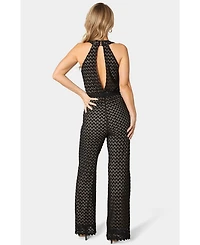 Bebe Women's Lace V-Neck Jumpsuit