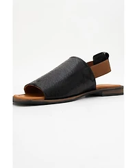 Fuela Leather Elastic Flat Sandals (Women)