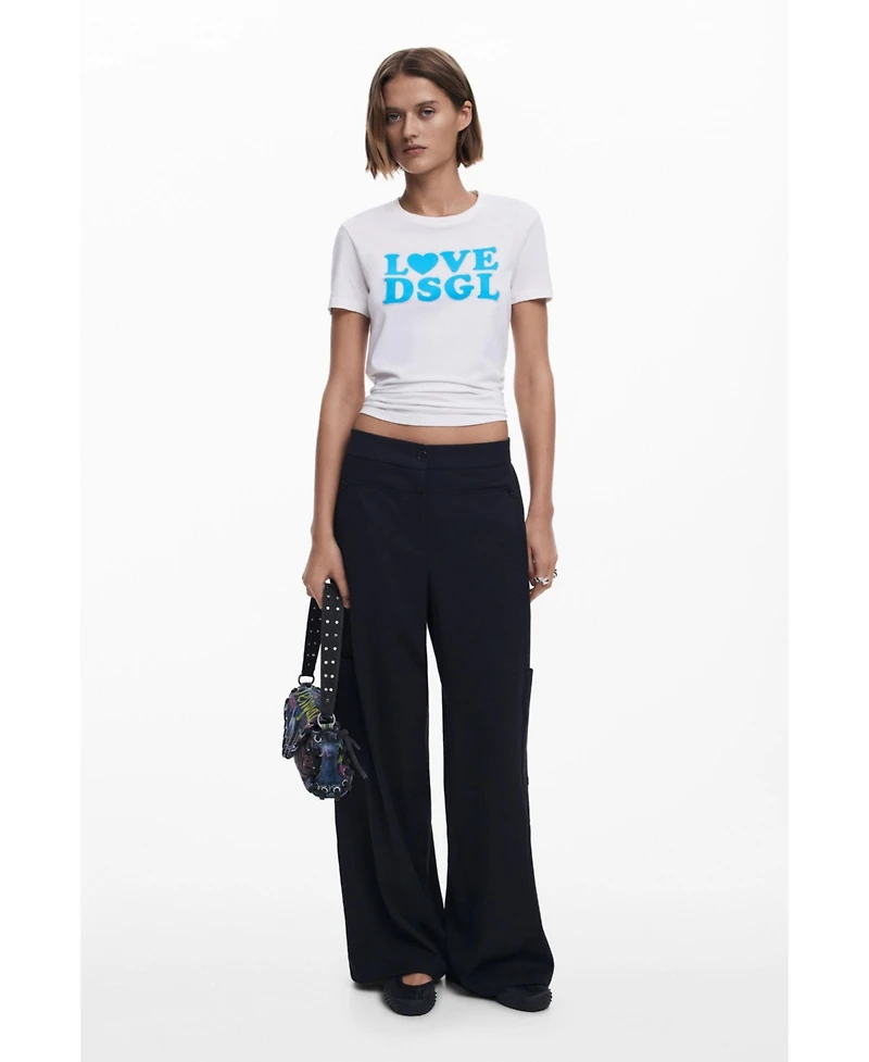 Desigual Women's Straight plain tailor trousers