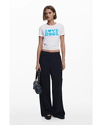 Desigual Women's Straight plain tailor trousers