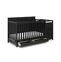 Graco Hadley 5-in-1 Convertible Crib and Changer with Drawer (Black)