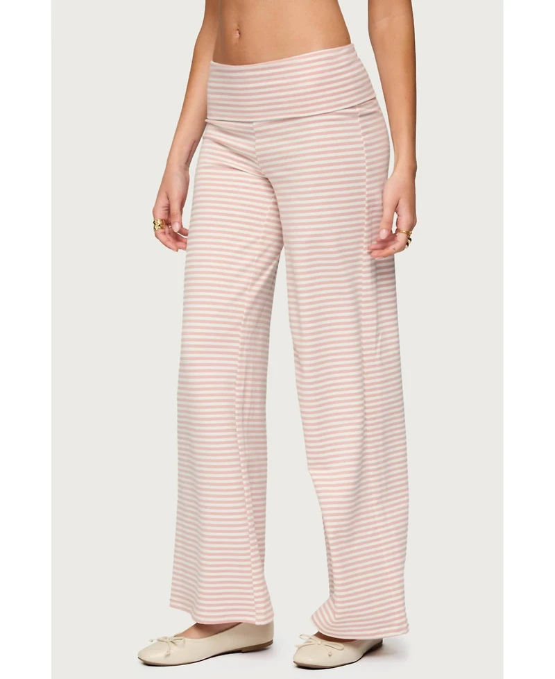 Edikted Women's Lilah Striped Fold Over Pants