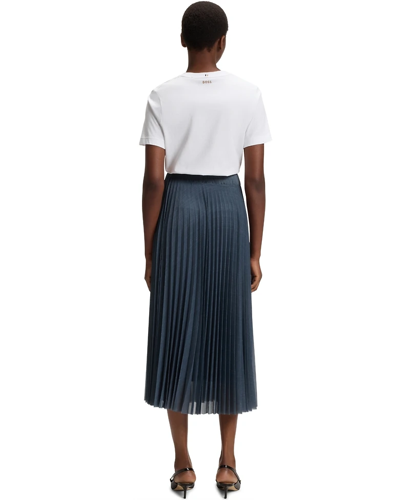 Boss by Hugo Women's Plisse Pleated Lined Tulle Skirt
