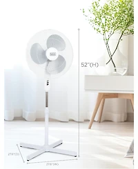 Black+Decker 18-Inch Pedestal Fan, BFP18SXW, Oscillating Fan for Home and Office, White