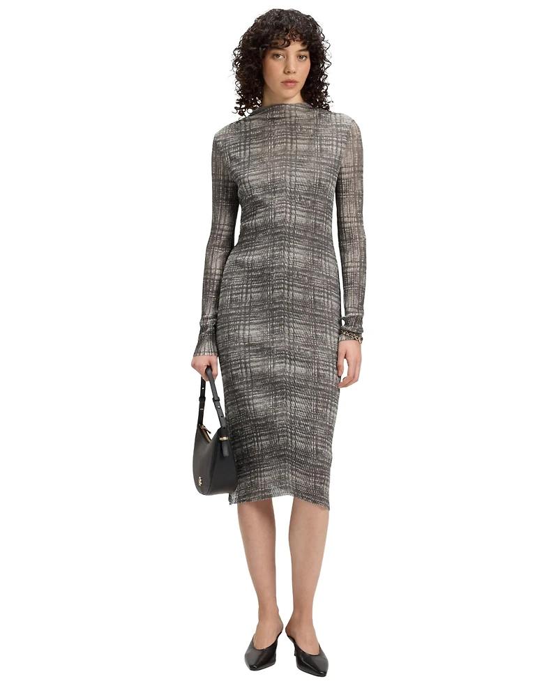 Boss by Hugo Women's Modal Skirt Plisse-Tulle Dress
