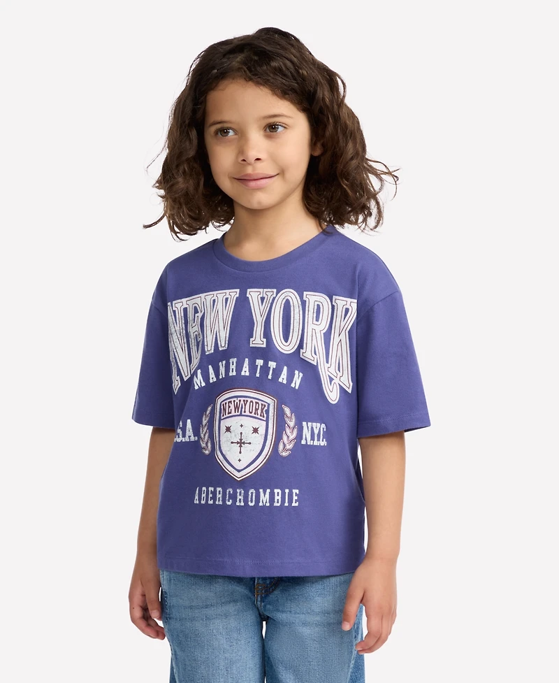 abercrombie kids Girls New York Crest Boxy T-Shirt
