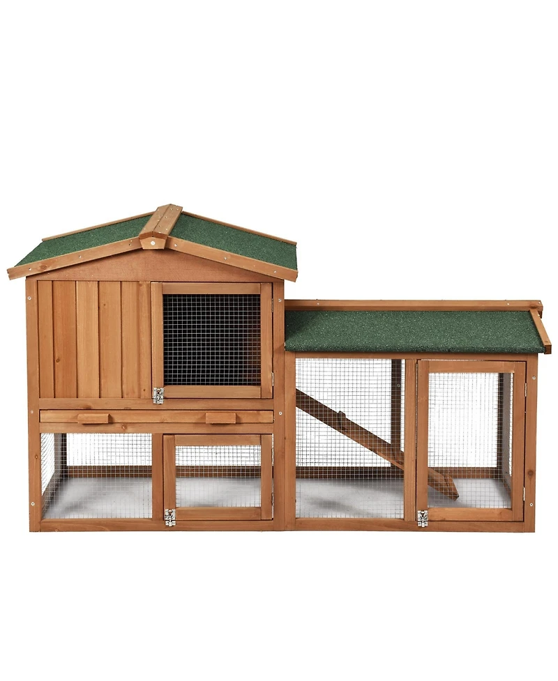 58 Inch Weatherproof Wooden Rabbit Hutch