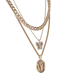Jessica Simpson Layered Coin & Charm Pendant Necklace