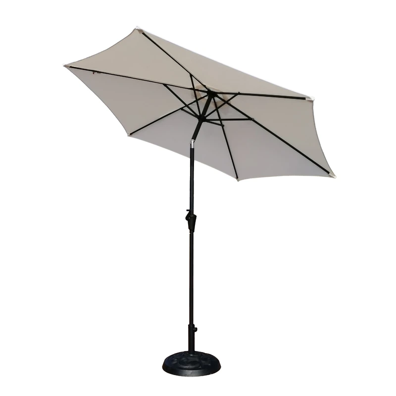 Flynama 8.8 feet Outdoor Aluminum Patio Umbrellawith 33 pounds Round Resin Umbrella Base