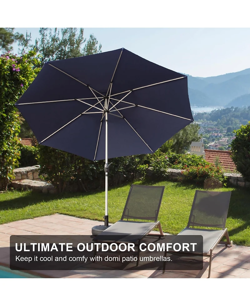 Flynama Outdoor 9FT Patio Table Waterproof Umbrella with Push Button Tilt and Crank with 8 Sturdy Ribs