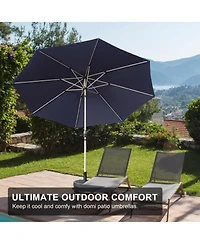 Flynama Outdoor 9FT Patio Table Waterproof Umbrella with Push Button Tilt and Crank with 8 Sturdy Ribs