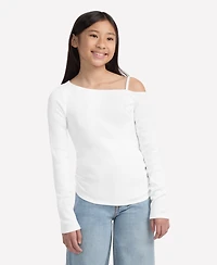 abercrombie kids Girls Asymmetrical Ruched Long Sleeve T-Shirt