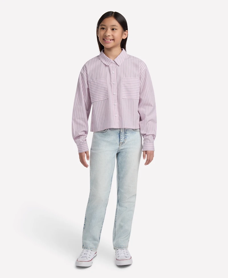 abercrombie kids Girls Button Front Boxy Shirt