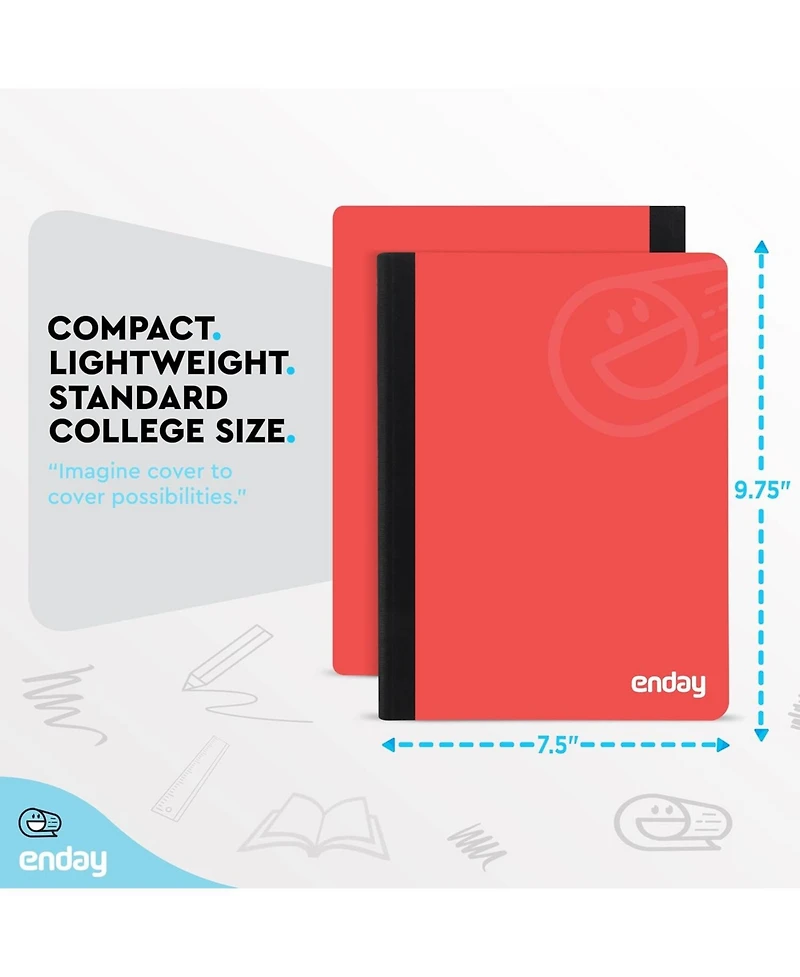 Enday Composition Notebooks College Ruled Paper, Pink Hard Cover Notebook, Premium Lined Books, 100 Sheets Notebook