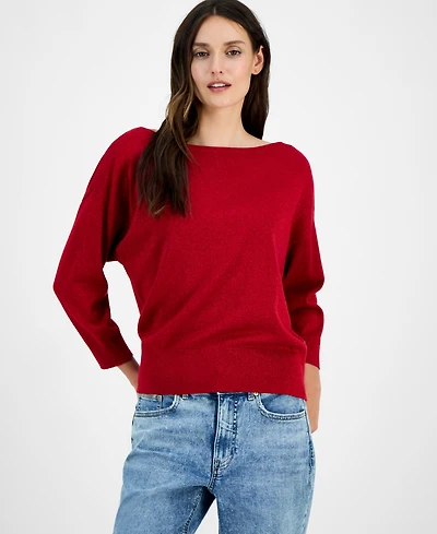 Nautica Jeans Women's Boat-Neck Dolman Shimmer Sweater