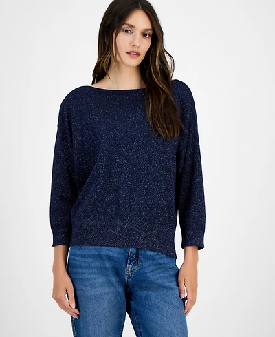 Nautica Jeans Women's Boat-Neck Dolman Shimmer Sweater