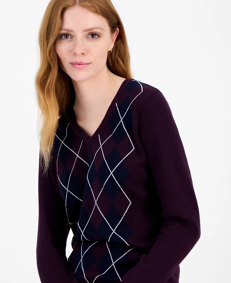 Tommy Hilfiger Women's Cotton Arglye Ivy Sweater