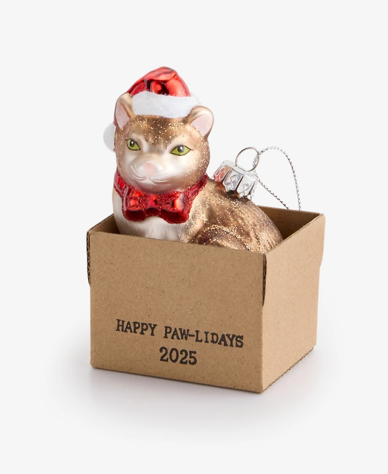 Holiday Lane Pets Cat in Box Ornament, Macy's Exclusive