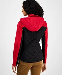 Tommy Hilfiger Women's Colorblocked Quilted Scuba-Trim Jacket