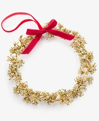 Holiday Lane Berry Tones Gold-Tone Wreath Ornament, Macy's Exclusive