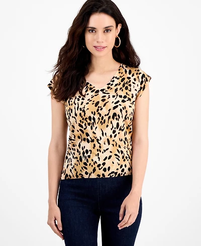 I.n.c. International Concepts Petite Double-v-Neck Cap-Sleeve Top, Macy's Exclusive