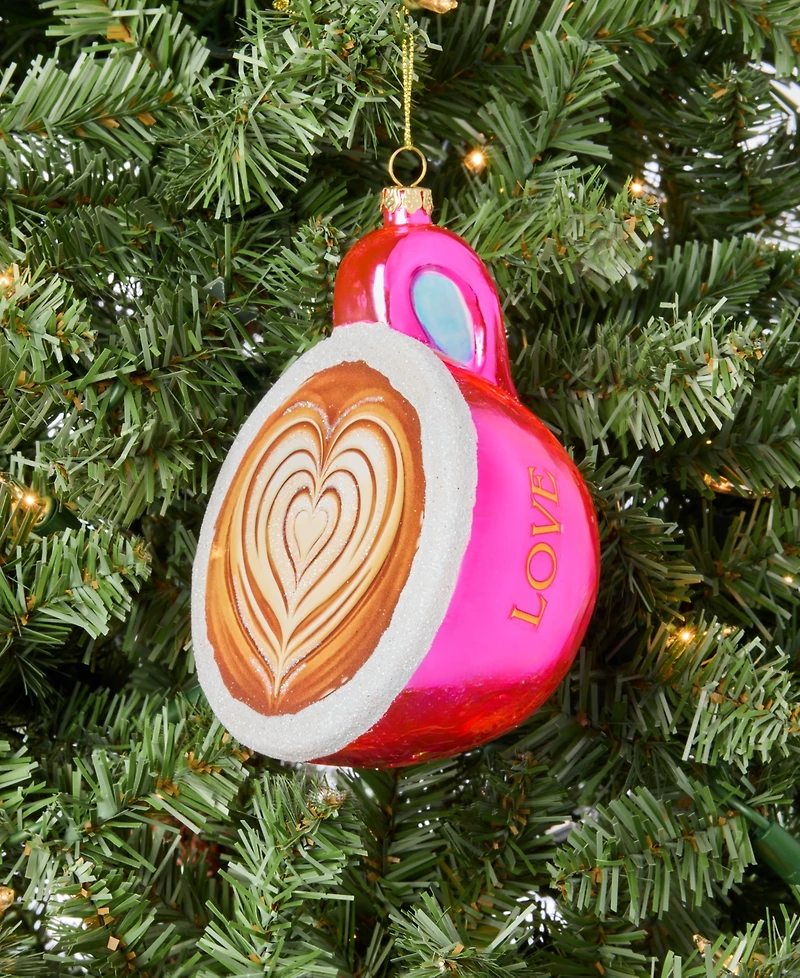 Holiday Lane Foodie Pink Coffee Cup Ornament, Macy's Exclusive