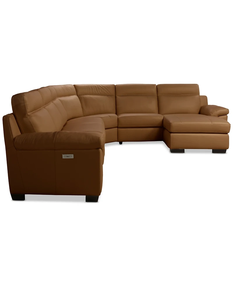 Julius Ii -Pc. Leather Chaise Sectional with 1 Power Recliner