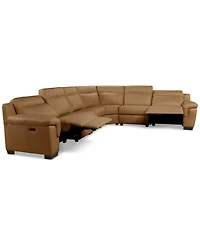 Julius Ii -Pc. Leather L Sectional with 2 Power Recliners