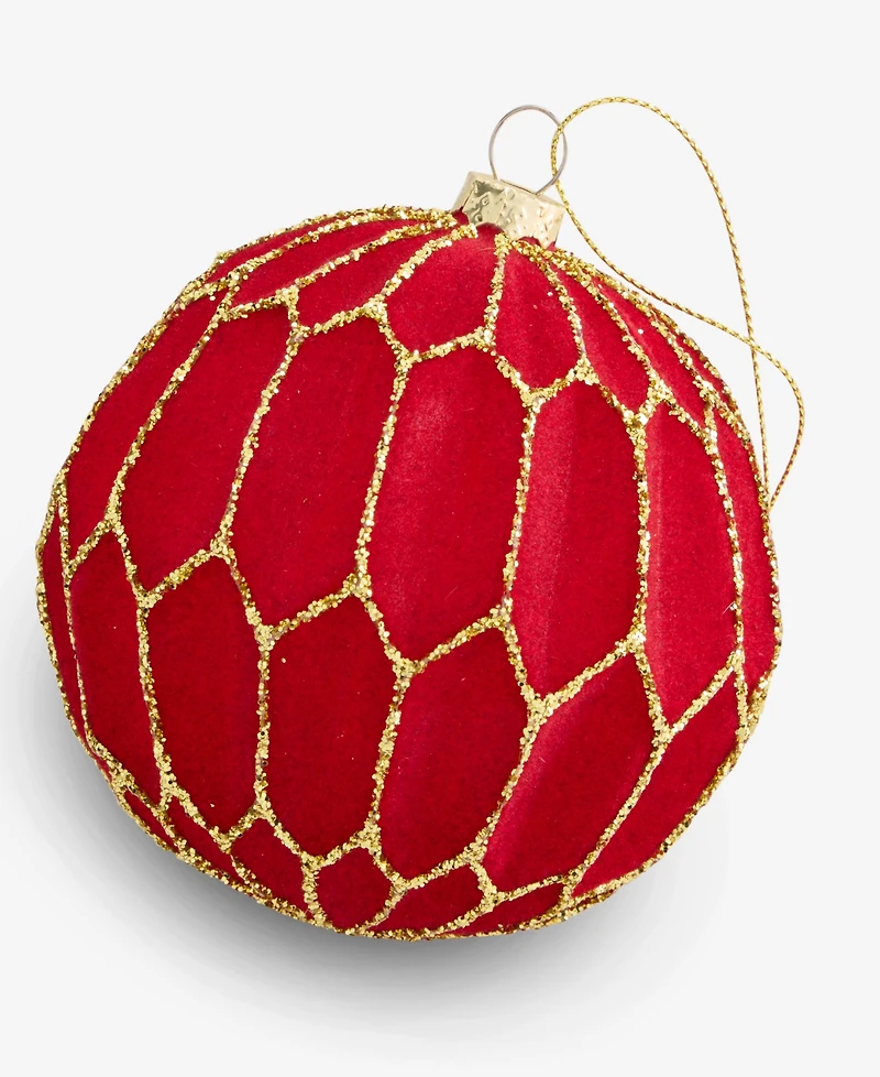 Holiday Lane Berry Tones Red Honeycomb Ball Ornament, Macy's Exclusive