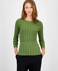 T Tahari Women's Variegated Crewneck Knit Top