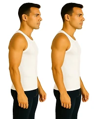 Galaxy By Harvic Men's -Pack Heavyweight Ribbed Tank Top