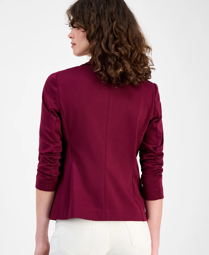 Ak Anne Klein Women's Ruched-Sleeve One-Button Jacket
