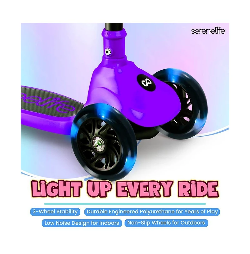 3-Wheel Foldable Kids Scooter - Child Toy Scooter with Built-in Led Wheel Lights, and Easy Maneuvering