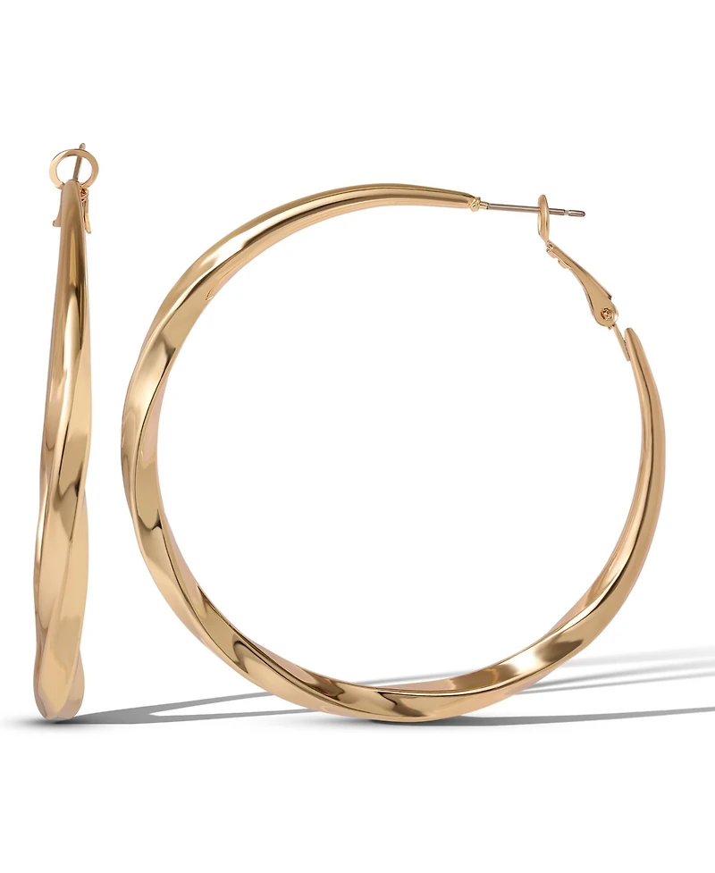 Jessica Simpson Twisted Gold Hoop Earrings