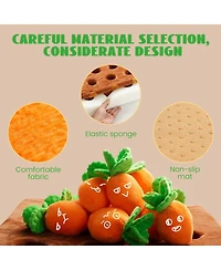 Nocciola 12 Pcs Carrot Squeaky Dog Toys with Puzzle Feeding Carrot Patch