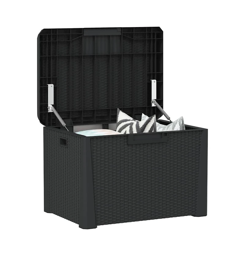Patio Storage Box with Seat Cushion Anthracite 33 gal Pp