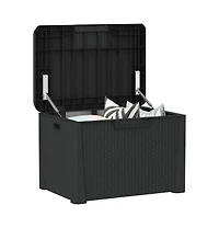 Patio Storage Box with Seat Cushion Anthracite 33 gal Pp