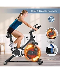 Indoor Silent Belt Drive Adjustable Resistance Cycling Stationary Bike