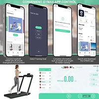 2.25 Hp 2-in-1 Folding Walking Pad Treadmill with Dual Display and App Control