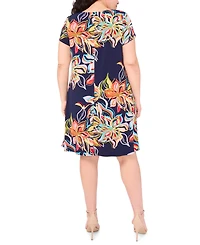 Msk Plus Short-Sleeve Jersey Shift Dress