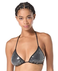 Vince Camuto Women's Sequin Embellished Triangle Bikini Top