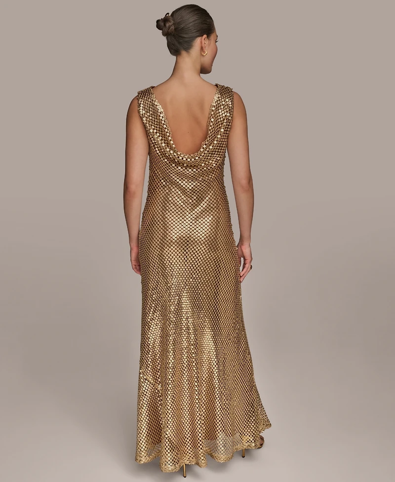 Donna Karan New York Women's Sequined Sleeveless Gown