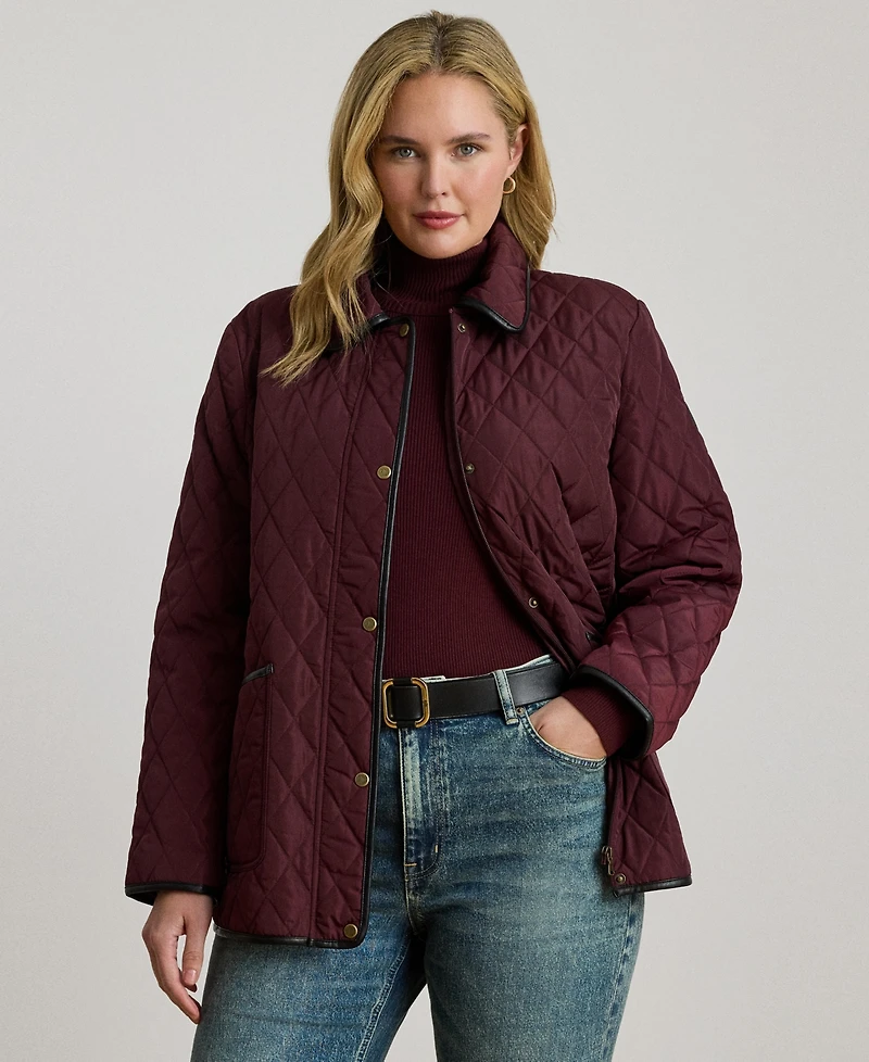 Lauren Ralph Women's Plus Quilted Coat, Exclusively for Macys